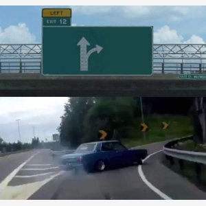 Left Exit 12 Off Ramp   Highway Exit Drift   Sortie 12 à Gauche  Autoroute Sortie Panneau Voiture